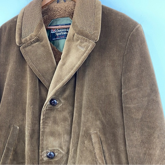Vintage Oakbrook Sportswear size 46 Tall Men’s Brown Corduroy Button Up Coat - Picture 2 of 9
